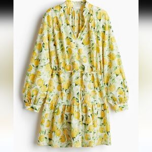 NWT H&M Lemon Print Dress Sz XS